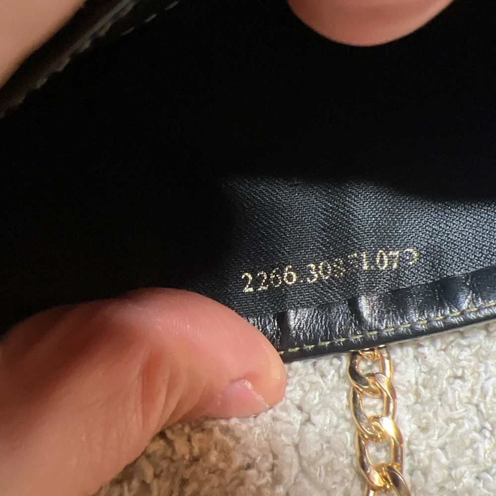 FENDI Black and Brown Striped Continental Wallet with Gold Tone Chain